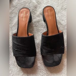 Reformation Black Suede Mules 6.5